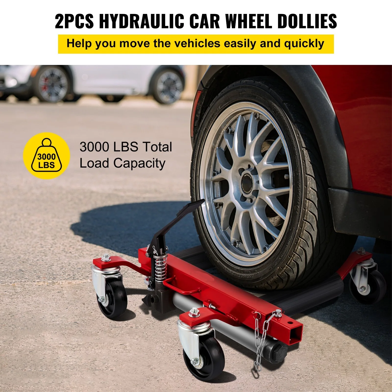 Wheel Dolly 2pcs Car Dolly 3000 lbs Wheel Dolly Car Jack Dolly 12\'\' Wheel Jacks for Cars Vehicle Positioning Hydraulic Jack