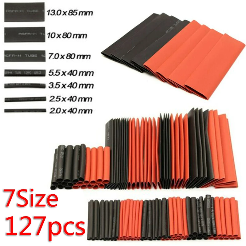 Convenient Heat Shrink Tube Accessories Bag Cord Cover Electrical Insulation Kit Polyolefin Sleeve Wire 127pcs