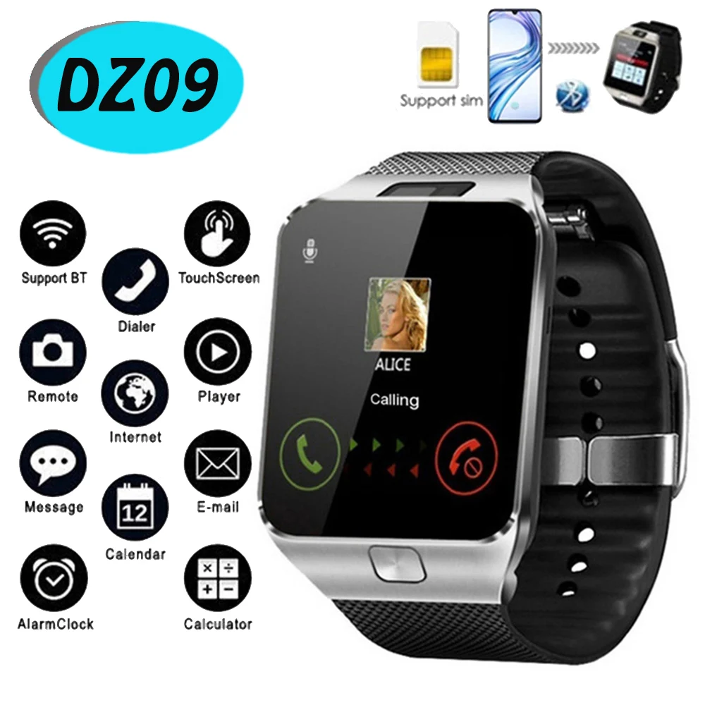 

DZ09 Smartwatch With Sim TF Card Dial Call Answer Call Men Women Sport Bracelet Waterproof Pedometer Connected Men Smart Watch