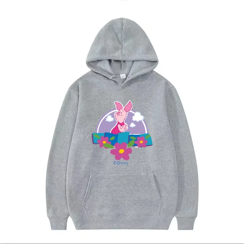 سويت شيرت ديزني ويني ذا بوه بنمط لطيف للغاية برباط عصري للرجال والنساء فضفاض مع جيوب
