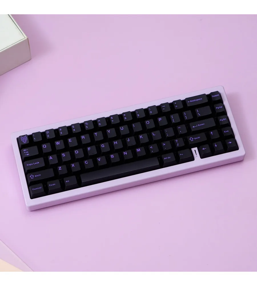 Keycap personalized two-color original height 114 key ABS purple semi-transparent series keycap