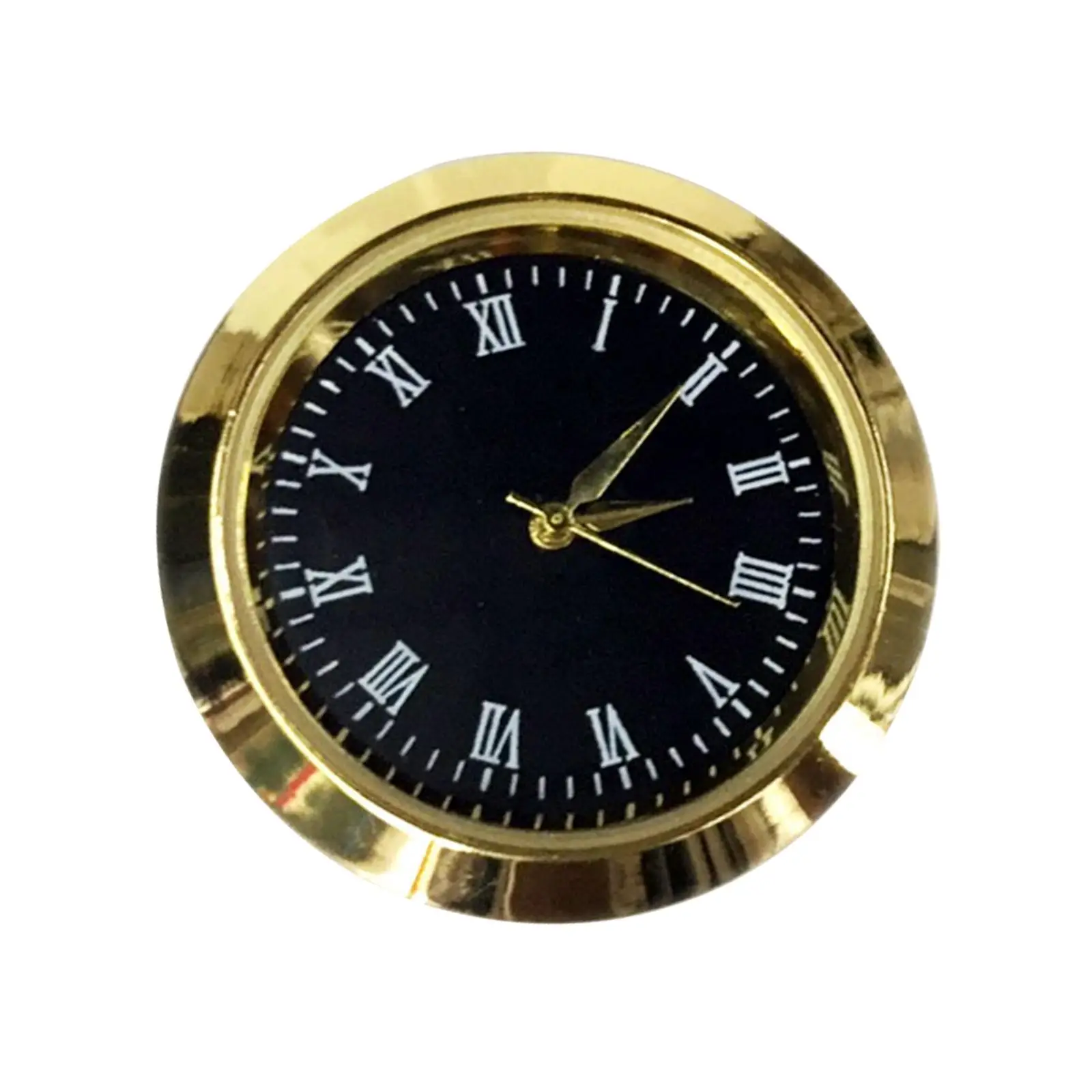 Replacement Clock Insert Mini Round 35mm Battery Movement Black Roman Dial for Desk Clock Making and Repair