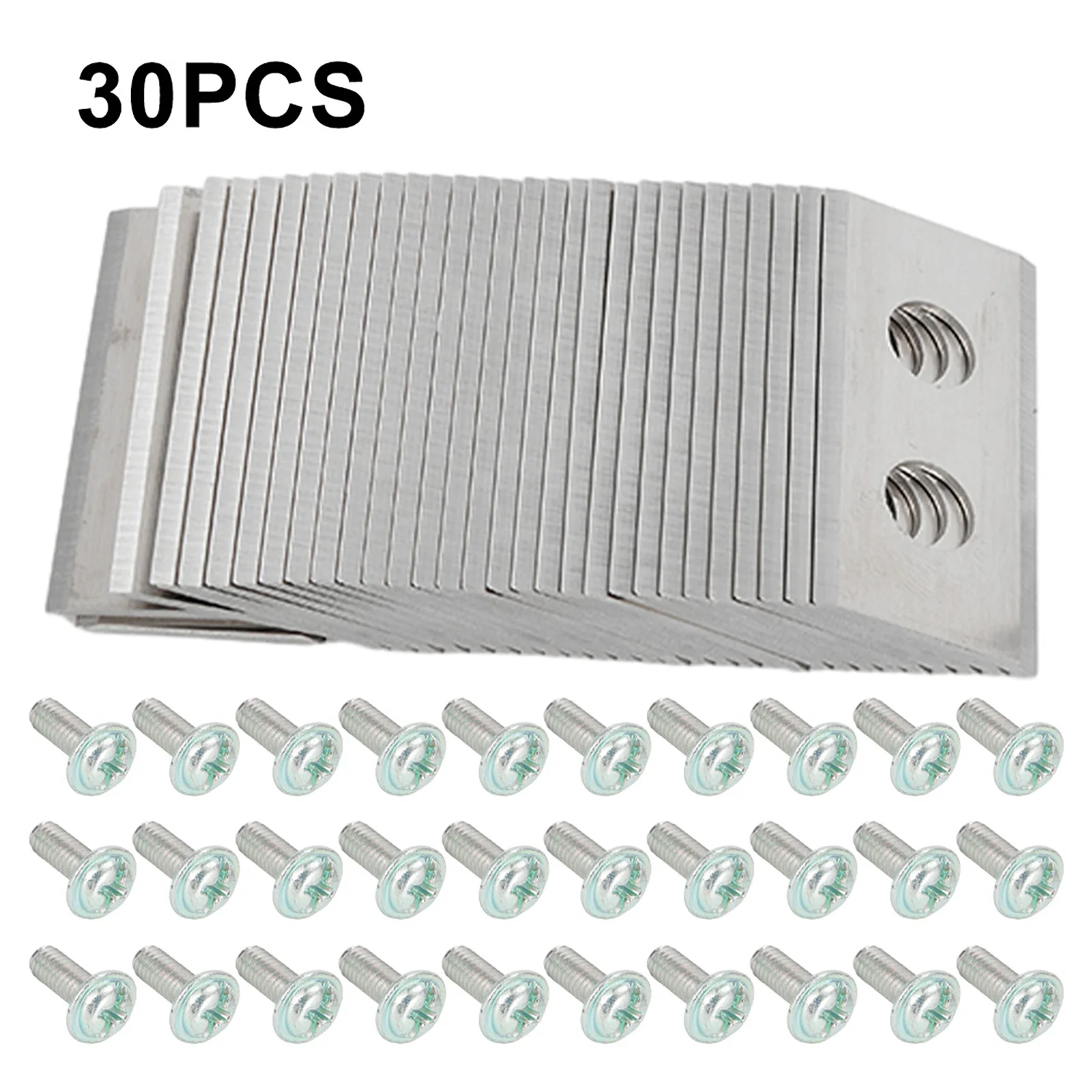 30Pcs Stainless Steel Replacement For Blades With Screws Silver Gold 36x18x0.9mm For For For Landroid Robot Lawn Mower Cutting P