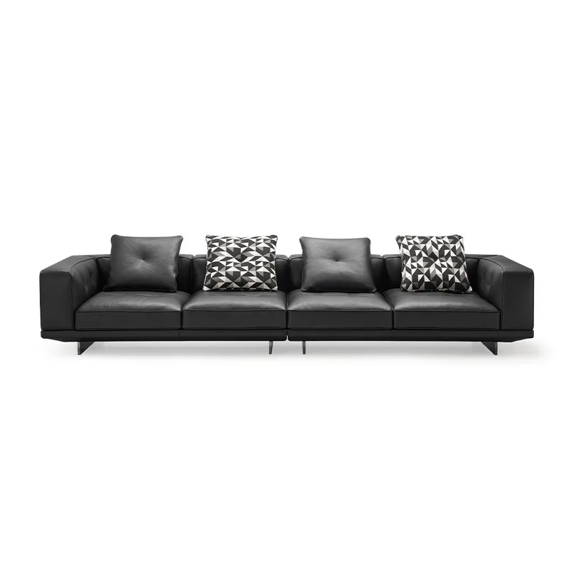 

Italian minimalist leather sofa special-shaped corner sofa