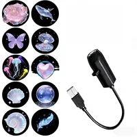 Creative Dreamy Whale USB Projection Lamp 3/6/10pcs Patterns LED Projects Light Rose,Jellyfish Atmosphere Light Festive Gift 5