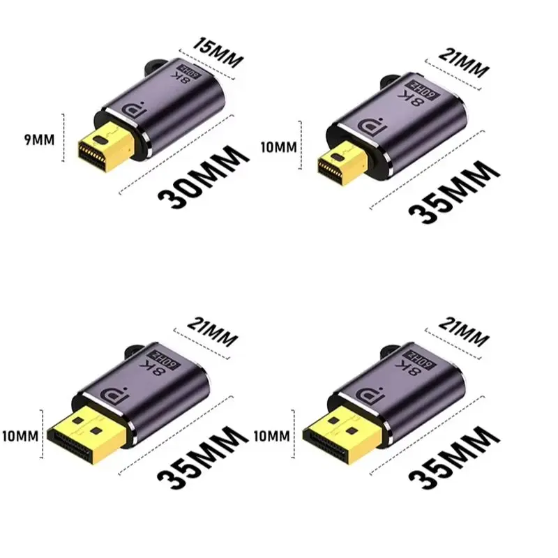 Mini DP to Displayport 1.4 5K Adapter Converter 8K 4K Bi-Directional DP to Mini DP Male to Female Cable Extender for MacBook Pro