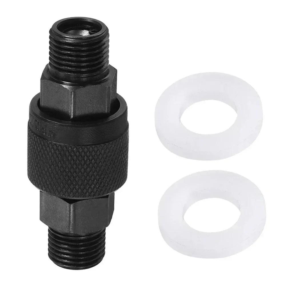 

1pc Carbon Steel Hydraulic Quick Connector Coupler Set M16x1.5mm Male Pipe Fitting Black Operating Temperature -20°C To 120°C