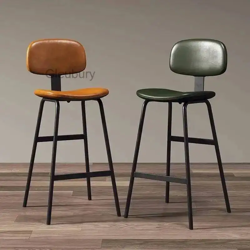 High Stool Bag Industrial Soft Style Relax Wrought Iron Simple Modern Bar Stools Italian Design Taburetes De Bar Furniture