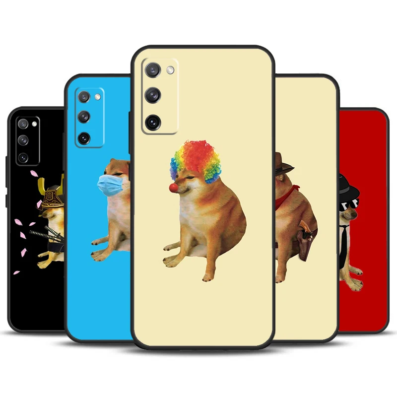 Cheems Shiba Inu Doge Meme Case For Samsung Galaxy S22 S23 S24 Ultra Plus Note 10 20 S8 S9 S10 S20 FE S21 FE Cover