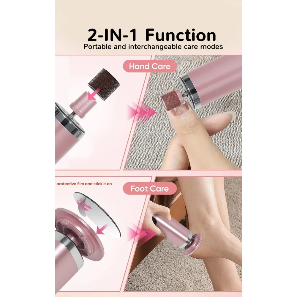Removedor eléctrico de callos para pies, herramienta para el cuidado de los pies, tacones de pierna, elimina la piel muerta, juego de herramientas de pedicura y papel de lija de repuesto