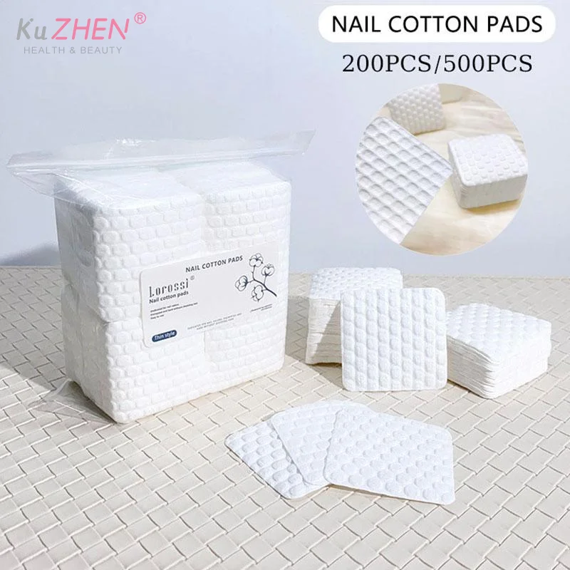 200/500 pçs almofada de algodão para unhas removedor de esmalte gel limpo guardanapos de manicure toalhetes sem fiapos limpador de algodão almofadas de papel verniz ferramenta