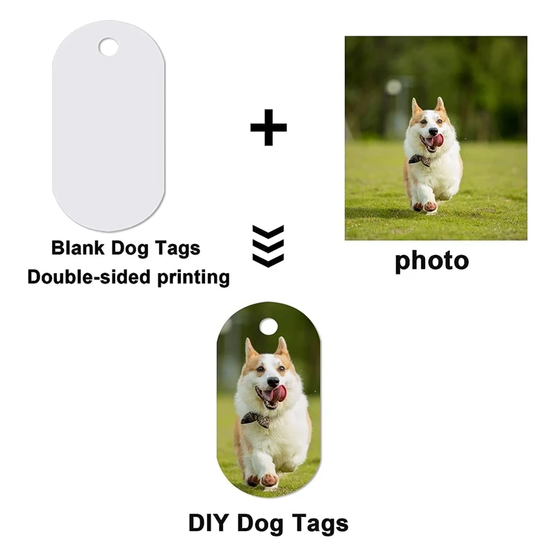 45Pcs Sublimation Blank Dog Tag Aluminum White Sublimation Stamping Tag Pendants Double Sided Blank Stamping Metal Tags