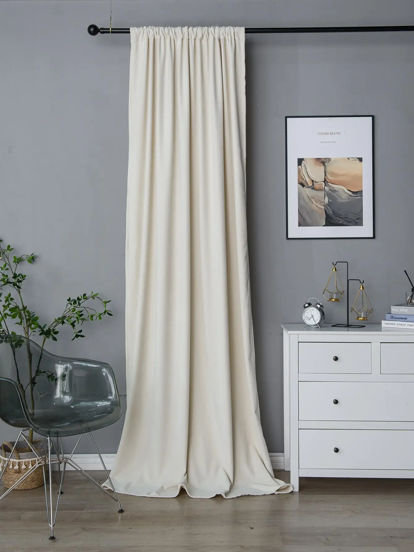 

1PC Thick Pure Color Winter Warm Curtains Rod Pocket for Living Room Bedroom Country Style Decorative Curtain