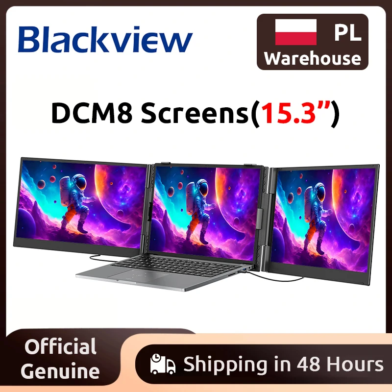 Extensor de Pantalla Triple para Laptop Blackview DCM8, Pantalla Externa Portátil IPS FHD de 15.3" y 1080P, para Windows/Mac/Chrome OS y Móviles