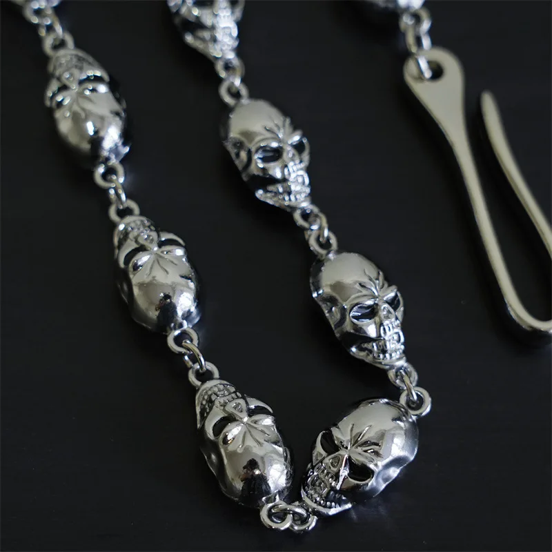 Skull Pants Chain Punk Metal  Waist Chain Key Chain Men\'s Rock Party Biker Jewelry Trendy Accessories