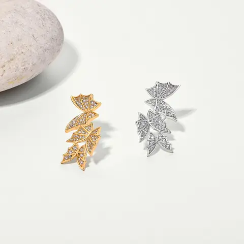 여성을위한 매력적인 로맨틱 나비 Moissanite 스터드 귀걸이 랩 다이아몬드 925 스털링 실버 우아한 파티 쥬얼리 도매