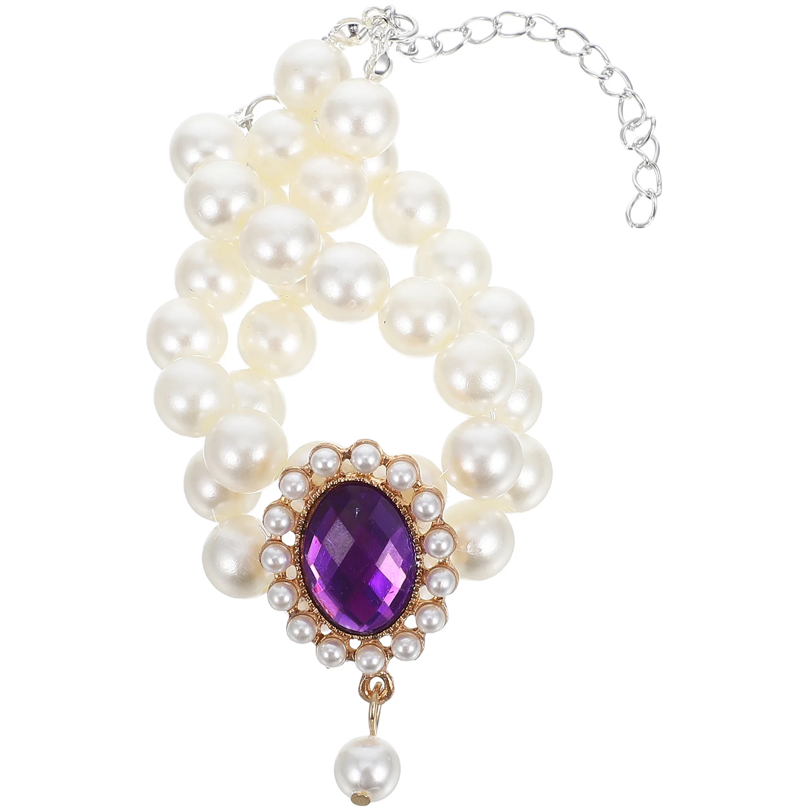 

Pet Pearl Necklace Cat Collar Chain with Charms Dog Accessories Jewelry for Large Dogs Girl Collars Cats