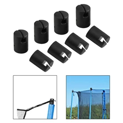 8Pcs Trampoline Enclosure Pole Caps Trampoline Pole Caps for Children Garden Trampoline Flat Steel Sheet Top Protective Caps