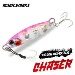 Magic Works Pesca Jig in metallo 15G 20G 30G 40G 60G Articoli da pesca 2024 Jig per mare Attrezzi da pesca artificiali Richiamo di pesca artificiale