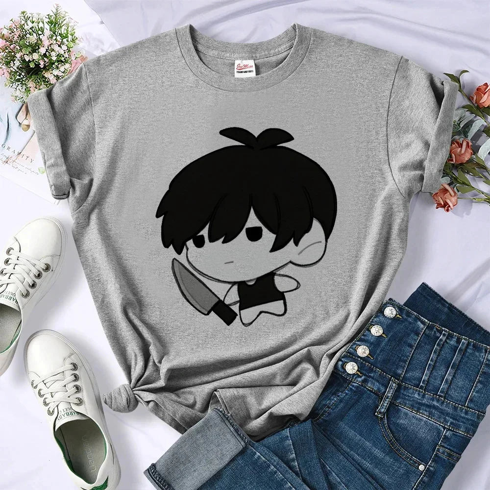 Omori shirt girl japan alternative  kawaii y2k anime tshirt clearance sales Psychedelic cheap