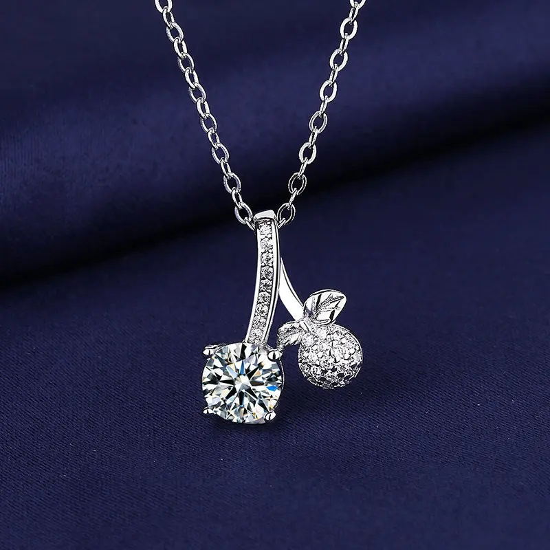 925 Sterling Silver Necklace Pendant Shining Zircon for Women Wedding Jewelry Engagement Charm Party Gift