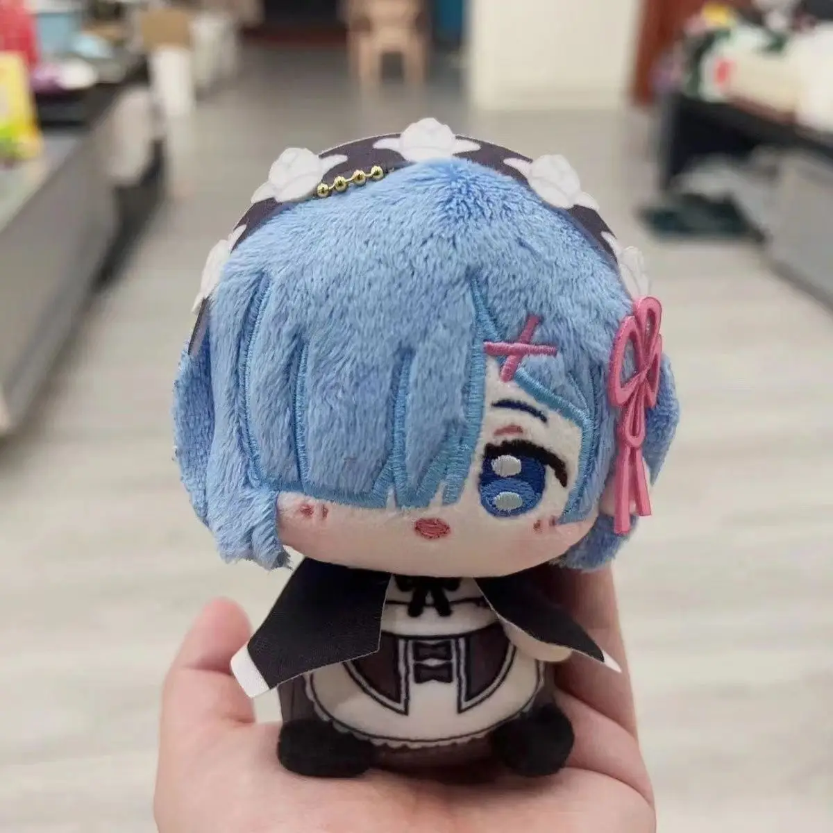 Re:Zero - Życie w innym świecie Rem Śliczna Figurka Pluszowa Wypchana Lalka Bawełniana Zawieszka do Plecaka Zabawka dla Chłopca Dziewczynki Brelok Prezent