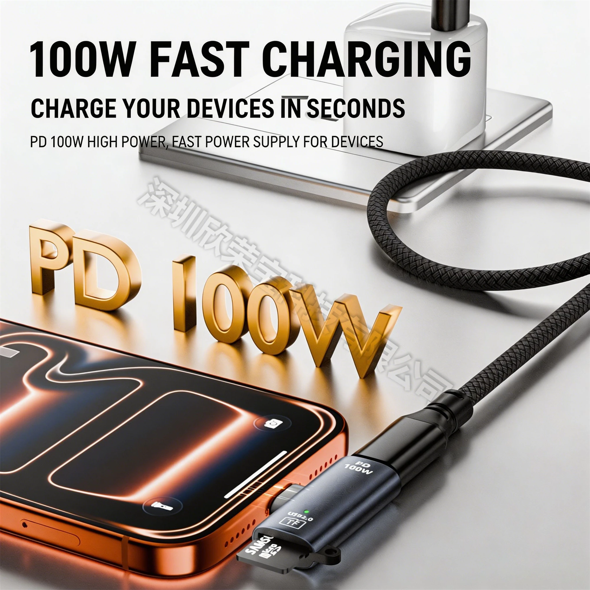 2 in 1 OTG Adapter With charging to Type-c  to TF Memory Card Reader 2.0 U Disk Reading For iPhone Huawei Mobile computer PD100W