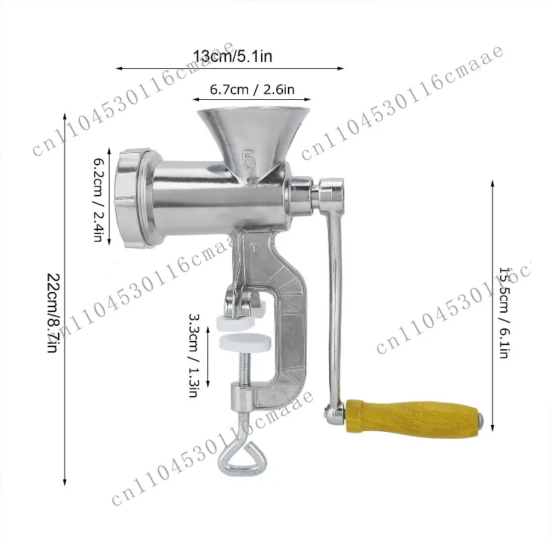 

NEW Manual Meat Grinder Silver Aluminum Alloy Powerful Home Sausage Kitchen Appliances Vegetable Chopper Pepper Supplies Mincer