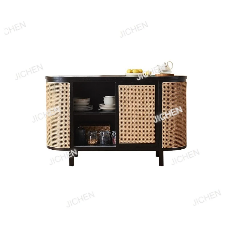 

Обеденный шкаф из ротанга в японском стиле, обеденный шкаф из цельного дерева ветра, простой двухслойный бревенчатый шкаф, Bla