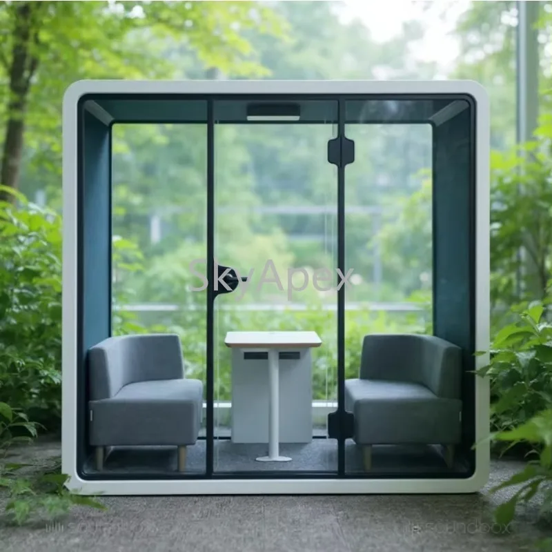 Movable Portable Acoustic Soundproof Booth Quiet Indoor Work Meeting Relaxation Pod  Easy Assemble  Modular Sturdy Durable Build