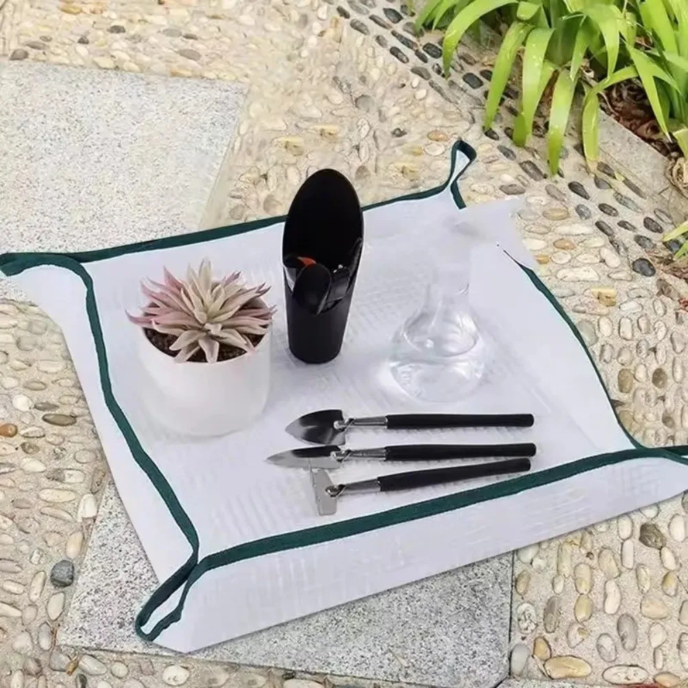 19.68/39.37in Plant Repotting Square Mat Waterproof Transplanting Mini Grid Cloth Bonsai Mud Dirty Catcher Prevention Mat