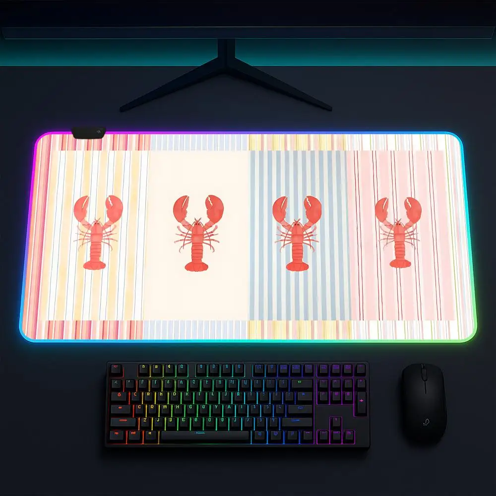 

Коврик для мыши Ocean Marine Life, игровой коврик для мыши в стиле аниме, светодиодные настольные коврики с подсветкой, резиновые настольные коврики XXL с RGB-подсветкой