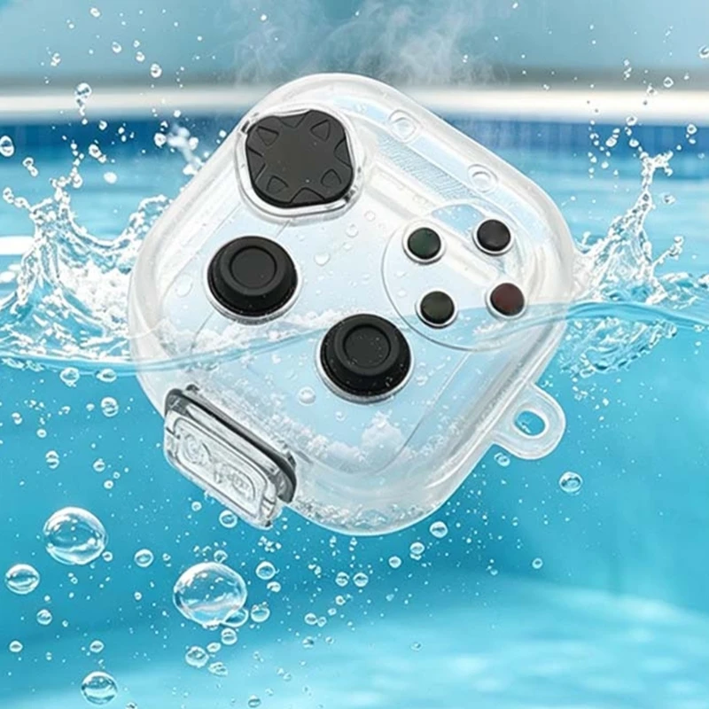 K43B Lightweight Wireless Earbud Case Shell with Molded Coverage, Controller Style Face, and Carry Clip for Commuting