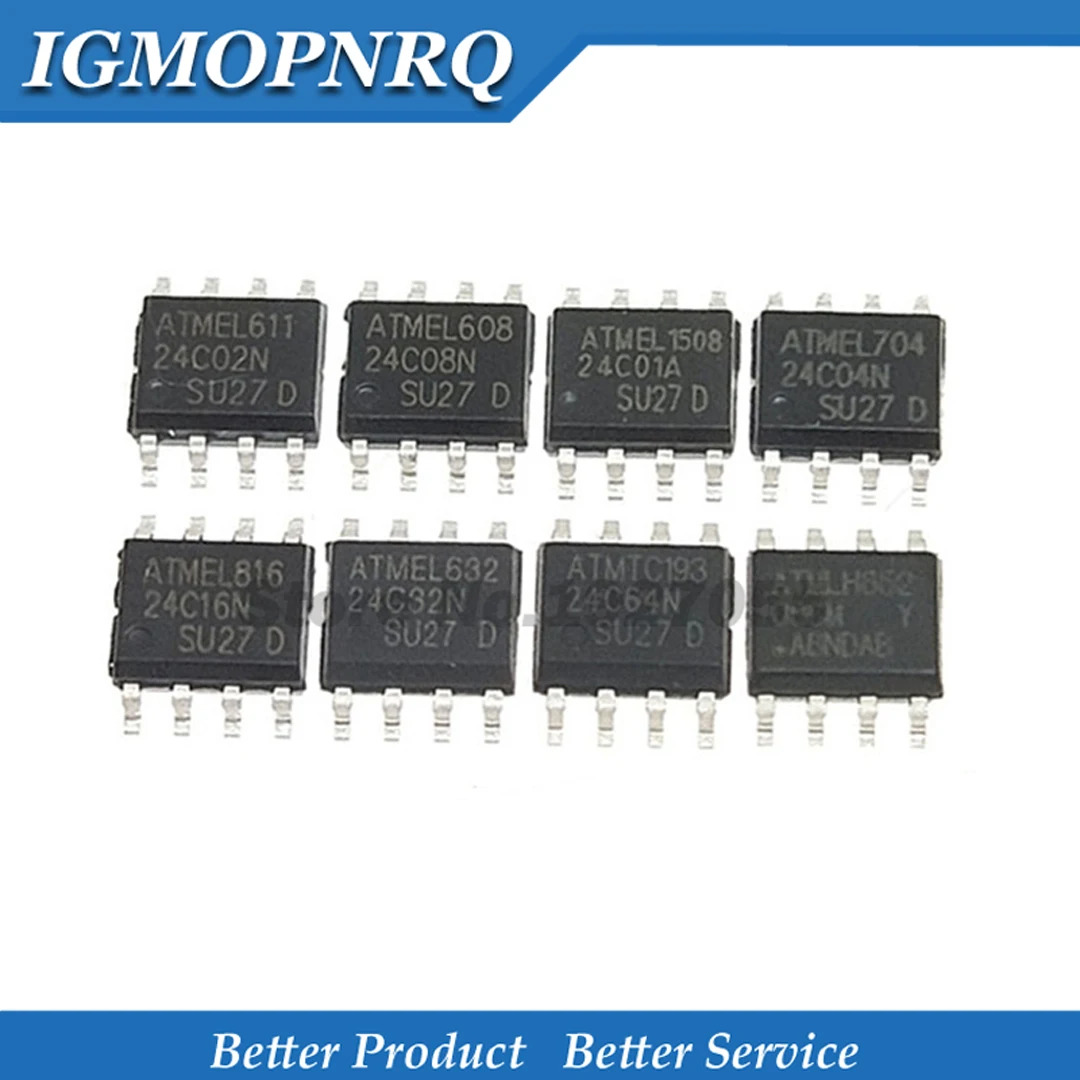 رقاقة IC جديدة ، AT24C01 ، AT24C02 ، SOP-8 ، AT24C04 ، AT24C08 ، SOP ، AT24C16 ، AT24C32 ، AT24C64 ، AT24C128 ، AT24C256 ، AT24C512 ، 50 قطعة #1