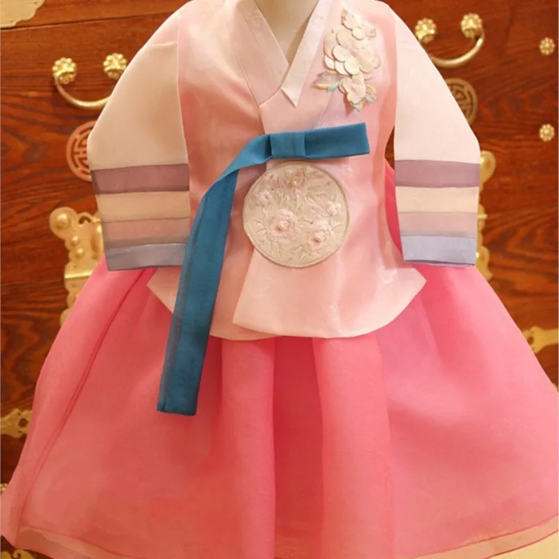 2025 new children hanbok dress girl korean hanbok costume kids korean traditional dance costume stage cosplay performance dress