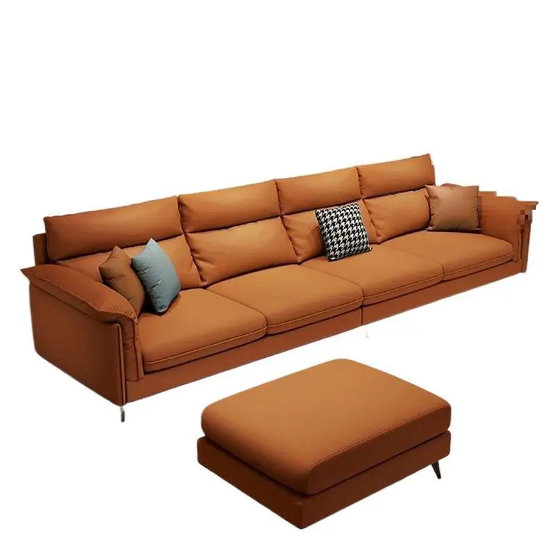 Italian light luxury simple modern technology cloth sofa living room small apartment fabric sofa household leave-in straight