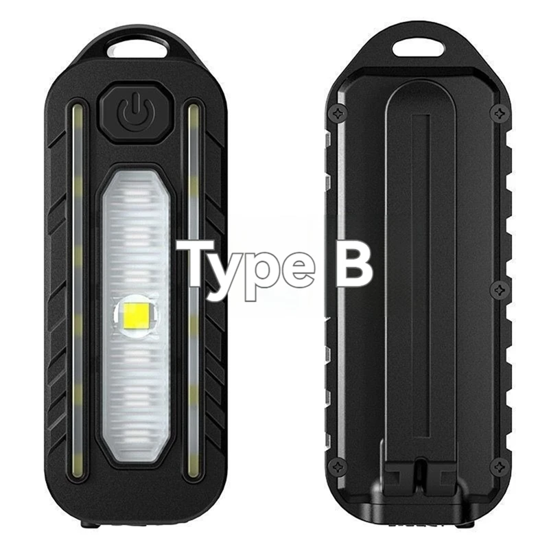 【A45D】Latarka z klipsem do noszenia na piórniku, światło ostrzegawcze, ładowalna latarka, wielofunkcyjna latarka z paskiem na ramię B