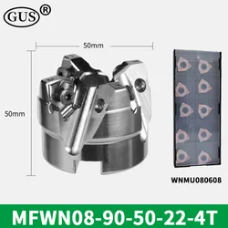 1 set High precision MFWN90 degree MFWN MFWN08 double sided hexagonal heavy cutting milling cutter head WNMU0806 milling insert