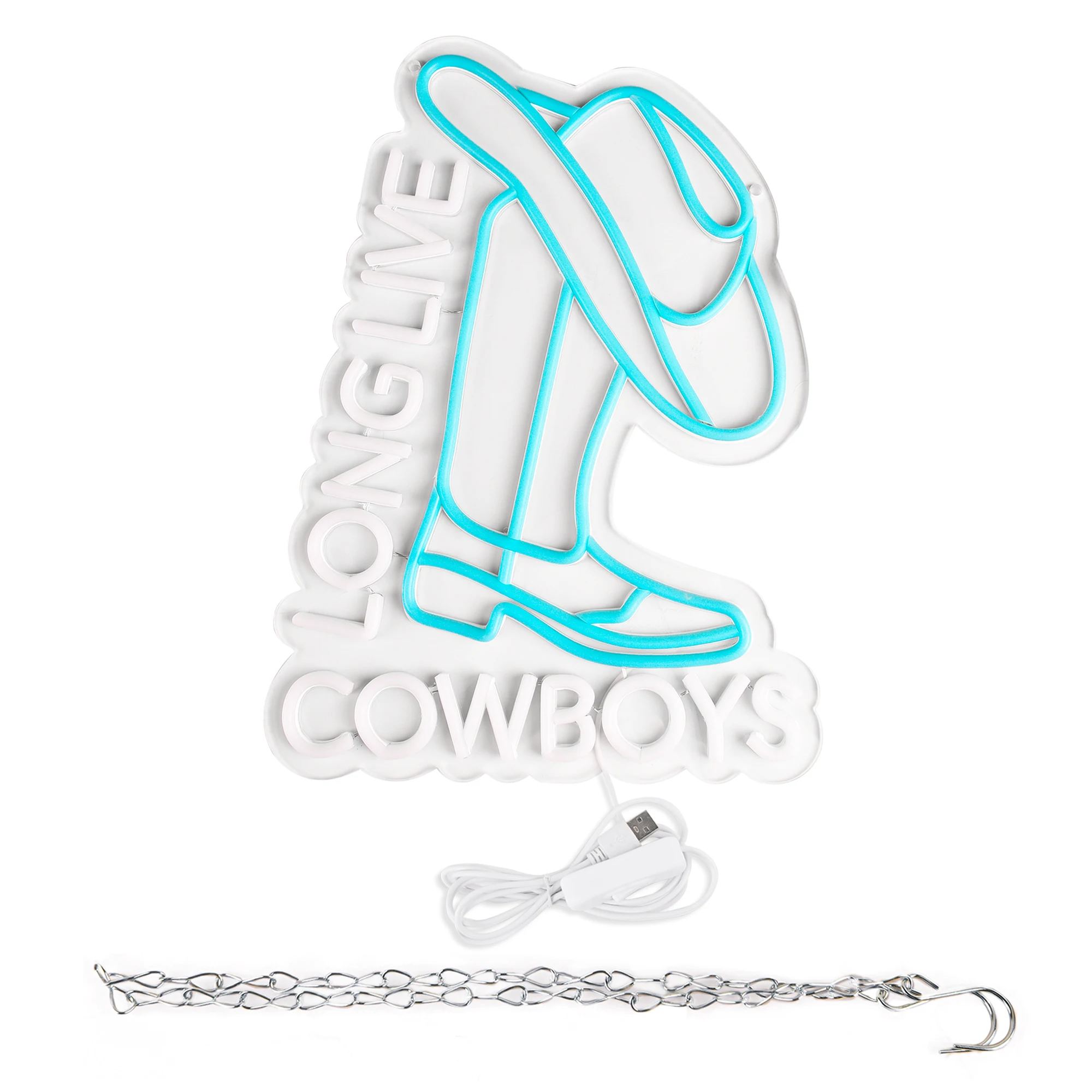 Stivale da cowboy Insegna al neon Long Live Cowboys Insegna al neon Cowboy Insegna al neon Decorazioni musicali Decorazioni per feste Decorazioni per la camera da letto Decorazioni natalizie