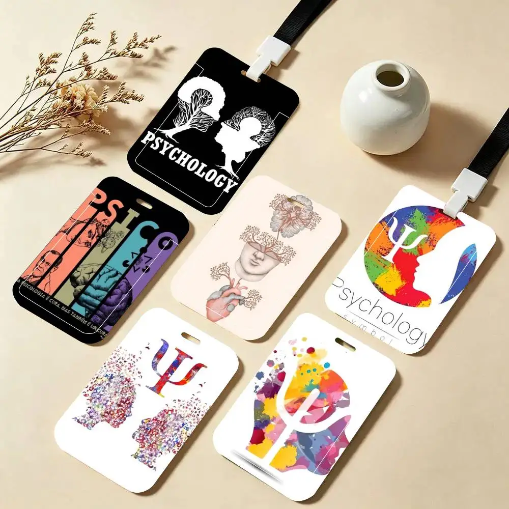 Psychologist Profession Psychology ID Card Holder Neck Strap Pendant Door Badge Holder Lanyards Keychain Work Credential