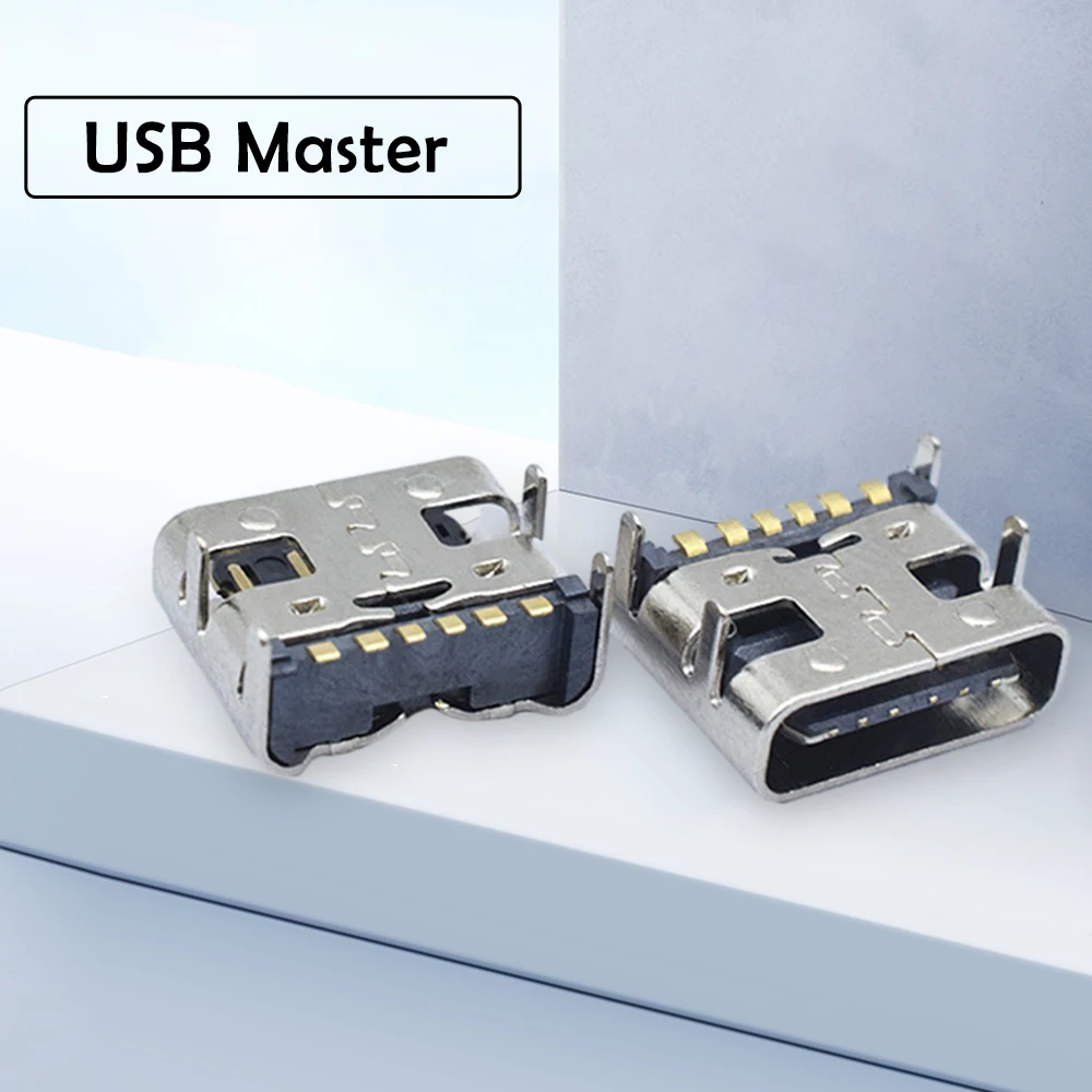 5/10pcs 6 핀 SMT 소켓 커넥터 마이크로 USB 타입 C 3.1 여성 배치 SMD DIP PCB 디자인 DIY 높은 전류 충전 용