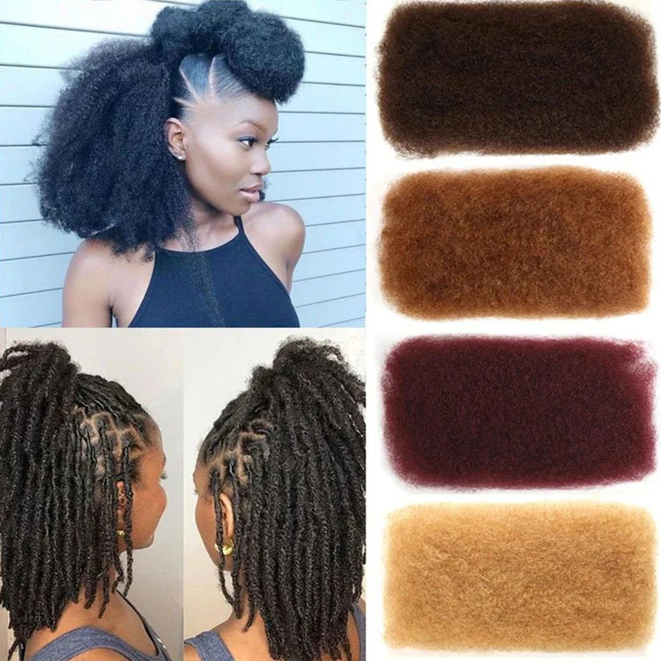 RebeccaQ Remy Bulk Hair No Attachment Peruvian Afro Kinky Curly Wave Human Hair Bulk For 1Pc Braiding Natural Color Braids Hair