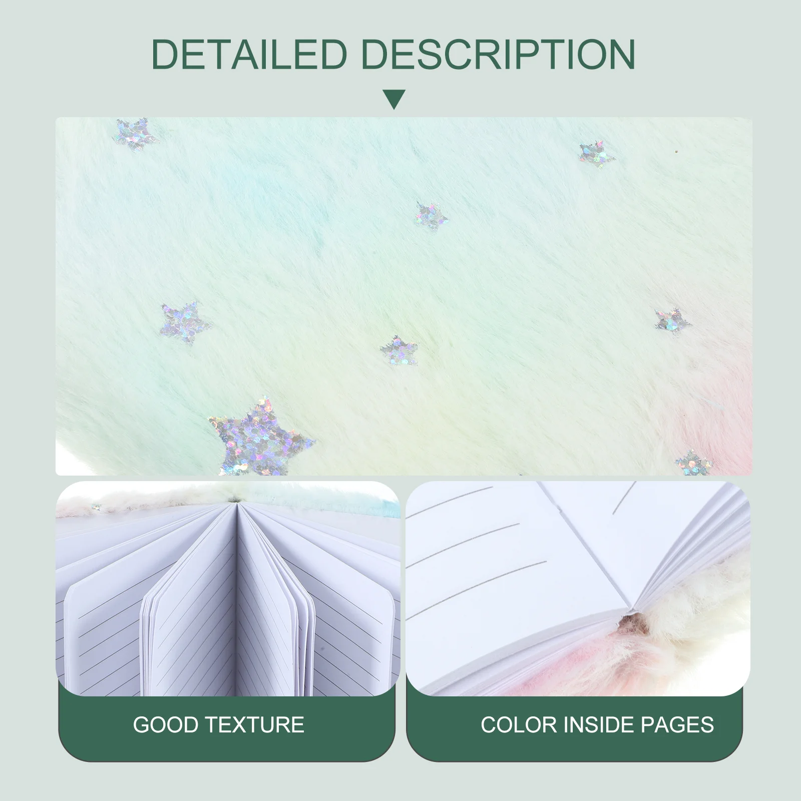 Peluche Notebook Fluffy cover diario A4 Hardback Notes Pocket Cartoon Notepad Single Hole