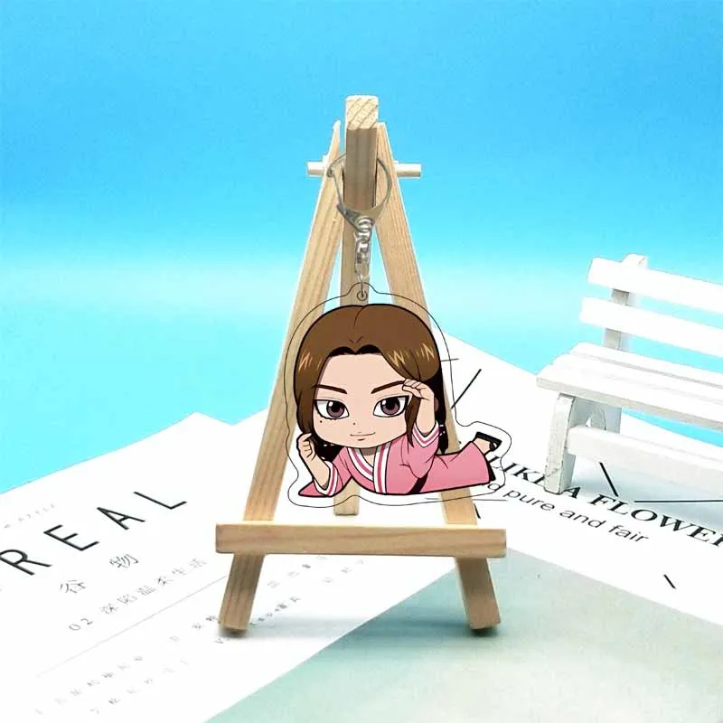 أنيمي المملكة شين كيو كاريوتين تأثيري حلي الاكريليك سلسلة المفاتيح كيرينغ الدعامة هدية عيد الميلاد