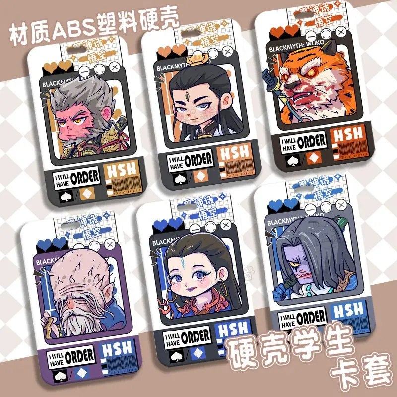 

Чехол для карты аниме Black Myth Wukong, ремешок для косплея, рабочий держатель для кредитных карт, держатель для бейджа