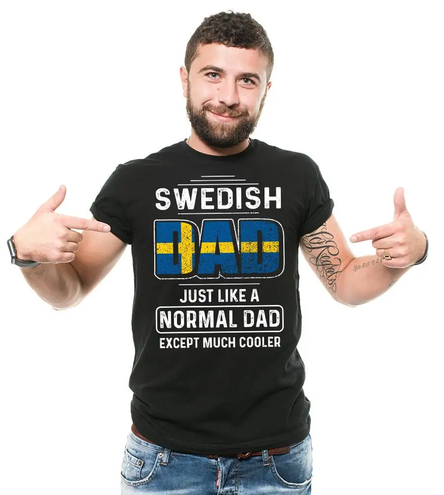 Swedish Dad T Shirt For Father Funny Father'S Day Heritage Sweden Flag