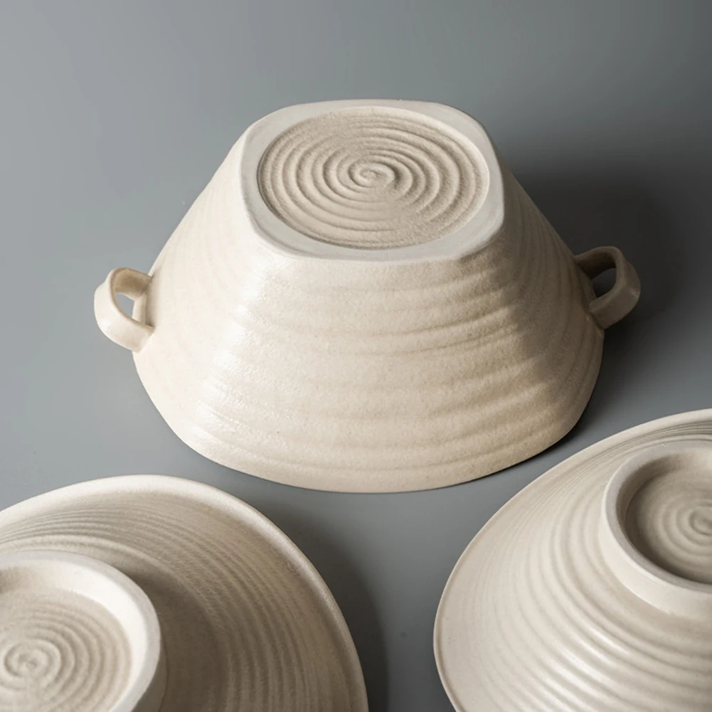 

A20F-Irregular Screw Thread Plate Restaurant Salad Plate Fruit Plate Thick Soup Plate Pasta Plates Tableware