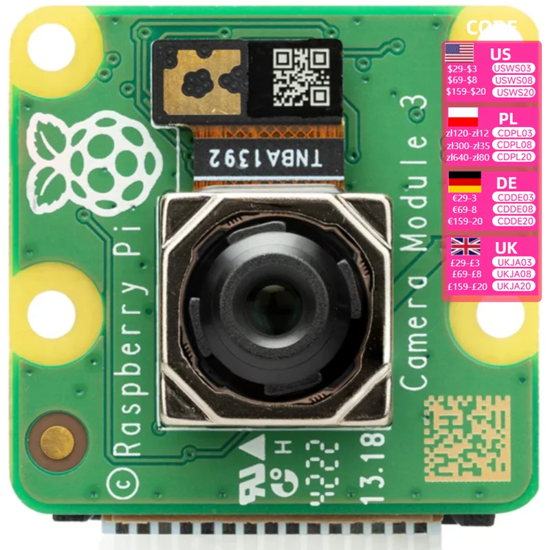 Raspberry Pi CameraModule3 autofocus camera V3 IMX708 night vision wide12 megapixel