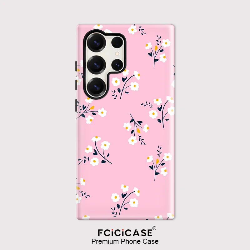 Fcicicase Shockproof Case For Samsung Galaxy S26 Ultra S25 S24 S23 Plus S22 S20 FE A16 A26 A36 A56 PC +TPU Flowers Covers Fundas