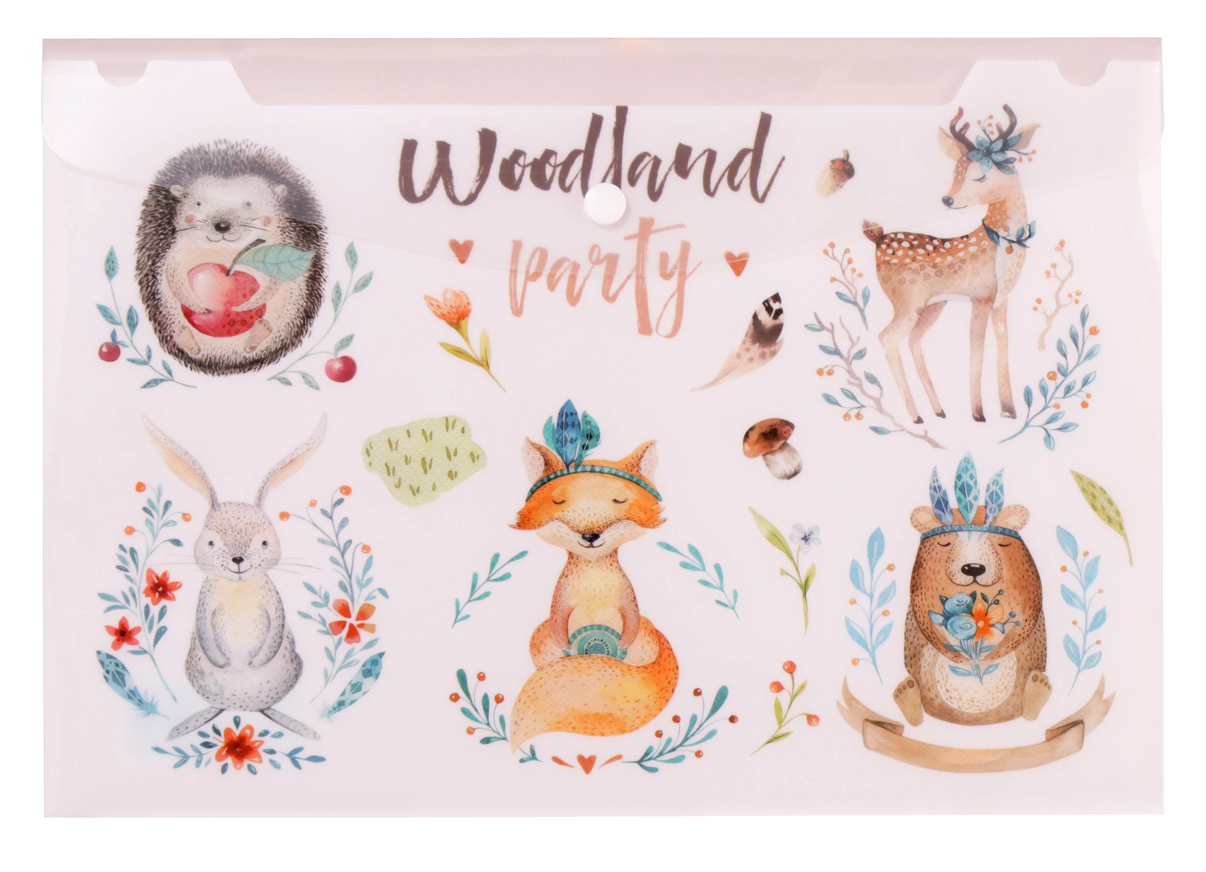 Comix AC419 Button bag A4 size 10pcs/setA4 durable cartoon student buttoned bag waterproof for storing important documents